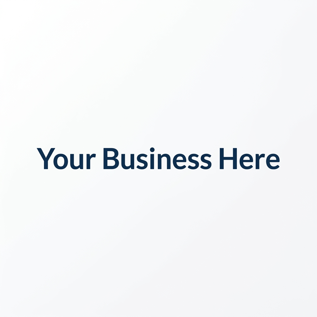 Only text 'Your Business Here' on white